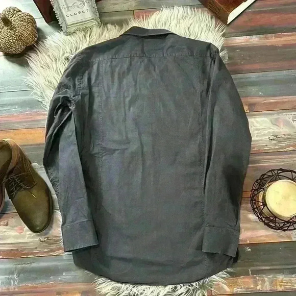 Rockin’ Sartorial Gray 100% Cotton Casual Button Down Shirt 16.5 L - Picture 7 of 7